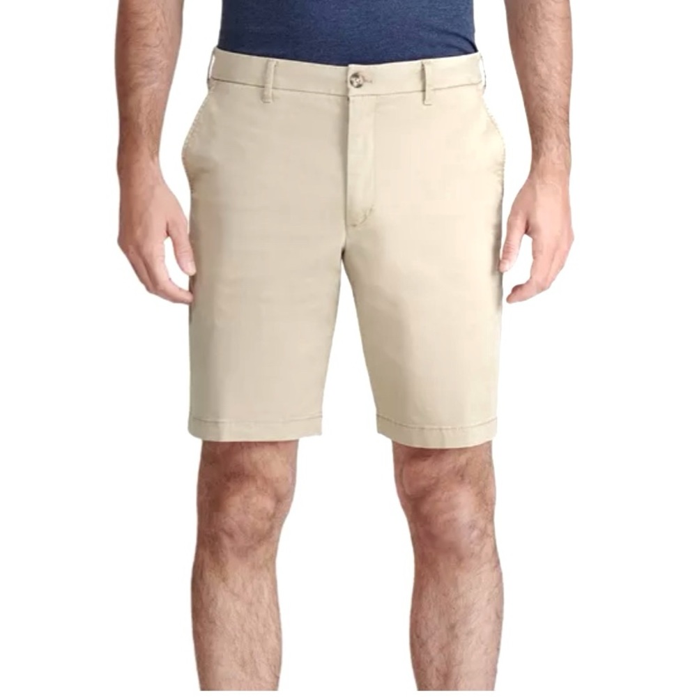 IZOD Saltwater Stretch Chino Shorts Men’s Size 38 Light Khaki Flat Front